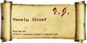 Vesely József névjegykártya